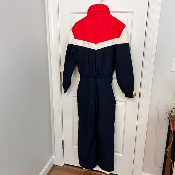French Vintage 70s 80s Olympic One Piece Ski Suit  France Color block Retro - Picture 13 of 15